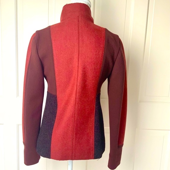 Fendi red short colorblock wool jacket 40 - Picture 2 of 14